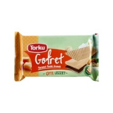 Go-fart biscuit, caramel wafer and hazelnut cream wafer