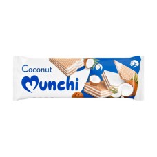 Munchi wafer biscuits stuffed with coconut cream flavor
