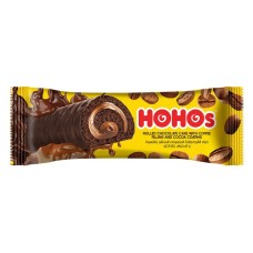 Hohos cake stuffed with coffee and covered with cocoa