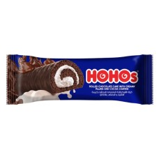 Hohos chocolate cake wrapped in vanilla cream and covered with jumbo cocoa