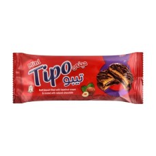 Mini tipo stuffed with hazelnut cream and covered with chocolate