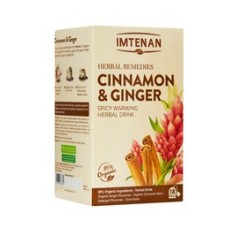 Imtenan Cinnamon and Ginger Herbal Tea, a spicy and warming herbal drink, 18 filters