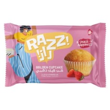 Raz golden cupcakes filled with strawberry jam