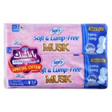 Sofy sanitary napkins with musk, extra long, width 2*1, 14 pads