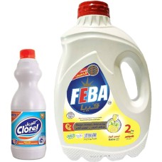 Feba dish liquid 4 liters + white chlorel 1 liter