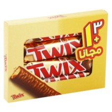 Twix chocolate 25 gm 3 pieces + 1 free