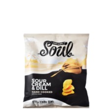 Soul potato slices sour cream and herbs