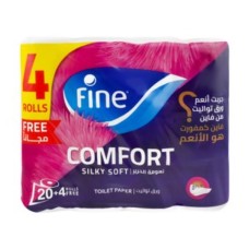 Fine Comfort Toilet Paper 20 Rolls + 4 Rolls Free