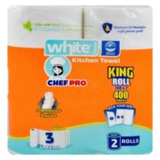 White Flexi Chef Pro Kitchen Towel 2 Rolls