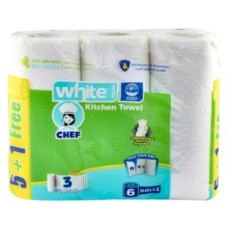 White kitchen tissue 6 rolls